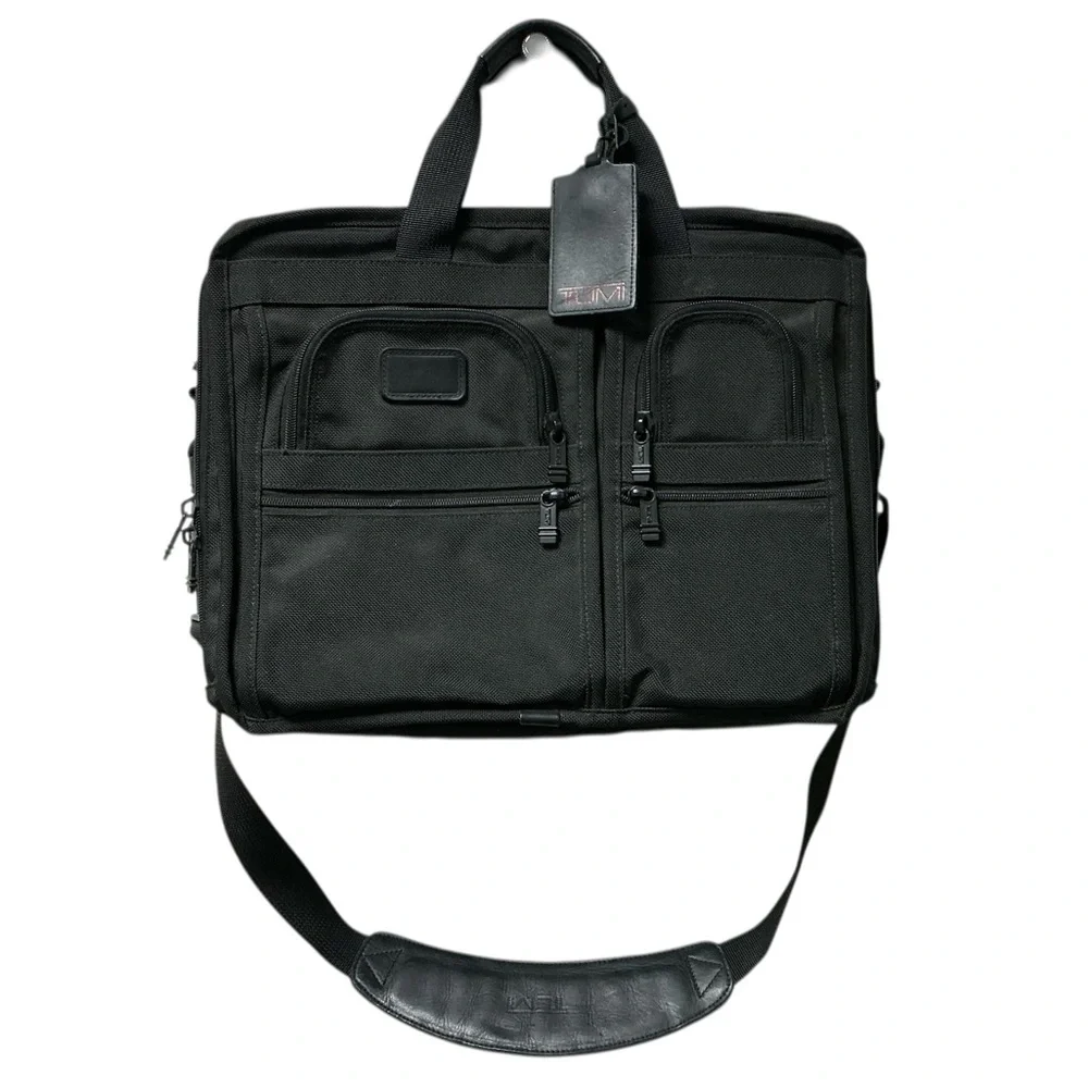 Tumi Deluxe Black Nylon Durable Organizer Laptop Briefcase